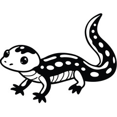 Red-Spotted Newt vector illustration white background