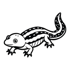 Red-Spotted Newt vector illustration white background