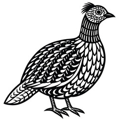 Ruffed Grouse vector illustration white background