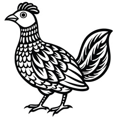 Ruffed Grouse vector illustration white background