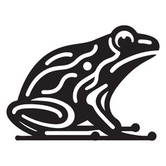 Cute Black Frog Silhouette Vector Icon