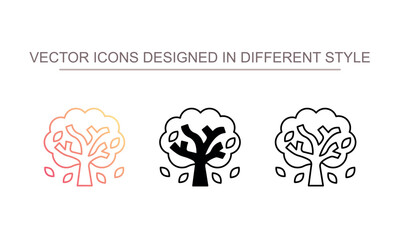 Fall Tree icon design with white background stock illustration