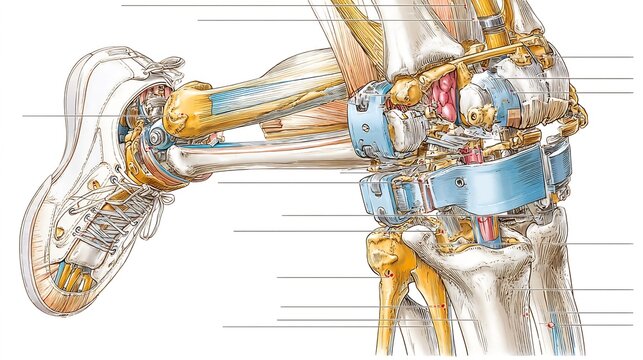 Runner's ITBS illustration showing friction swelling at lateral knee and thigh junction