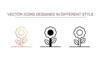 Flower icon design with white background stock illustration