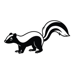 Fototapeta premium Striped Skunk vector illustration white background