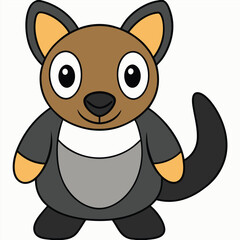 Tree Kangaroo vector illustration white background