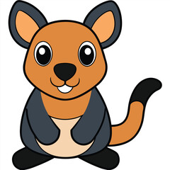 Tree Kangaroo vector illustration white background