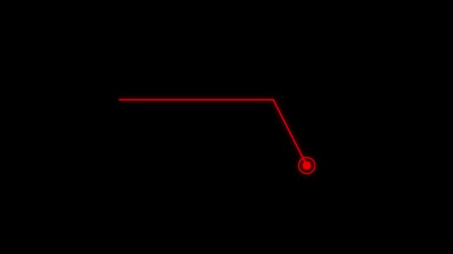 Hud callout rectangle text box animation with red color on black background.