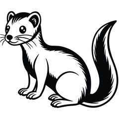 Weasel vector illustration white background