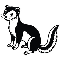 Weasel vector illustration white background