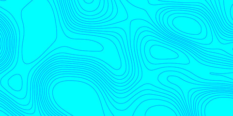 Abstract lines background contour maps landscape geodesy topographic texture grid, geometric line blue and cyan color seamless pattern with geographic mountain relief modern art topographic design.