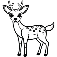 White Tailed Deer vector illustration white background