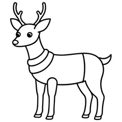 White Tailed Deer vector illustration white background