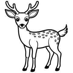 White Tailed Deer vector illustration white background