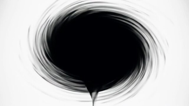 Black Ink Swirl Imploding on White