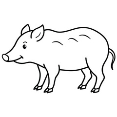 Fototapeta premium Wild Boar vector illustration white background