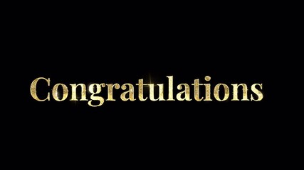 Elegant Gold "Congratulations" - Musical Intermission Graphic (Animated, Alpha)