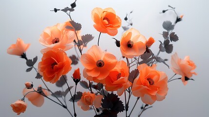 Soft Floral Bouquet On Grey high resolution photo