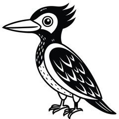 Woodpecker vector illustration white background