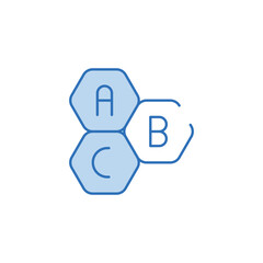 ABC icon design with white background stock illustration