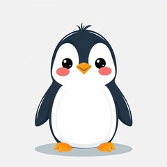 Obraz premium Art illustration: cute little cartoon penguin