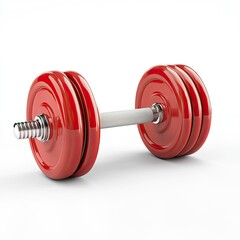Red dumbbell, isolated on white