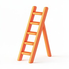 Orange ladder icon, 3D style