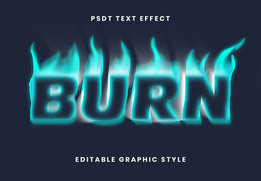 Blue And Black Burn Font Flame Fire Hot Glowing Text Effect