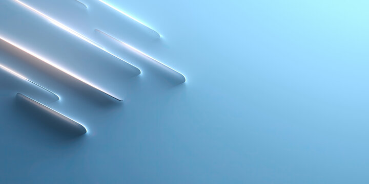 geometric shapes and circuit-like lines flowing from left to right