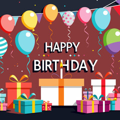 Happy-2nd-Birthday-Celebration-Background-with-Colorful-Balloons-Gift-Boxes-Party-Streamers-Festive-Candle-Perfect-for-Birthday-Cards-and-Invitations