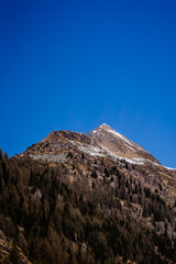 mountain peak with blue sky