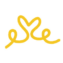 Obraz premium chalk brush doodle yellow heart line element 
