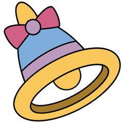 Birthday Bell Animals flat vector illustration white background