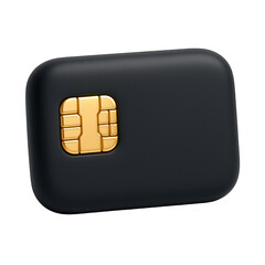 Sleek Black Credit Card with Gold Chip
