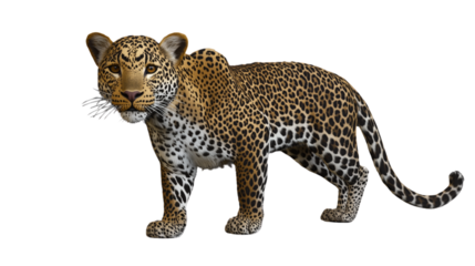 Leopard standing with transparent background, perfect for photomanipulation