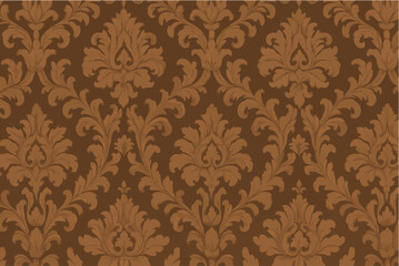 Seamless Brown Damask Pattern