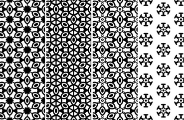 Elegant Black and White Geometric Seamless Patterns for Design Projects