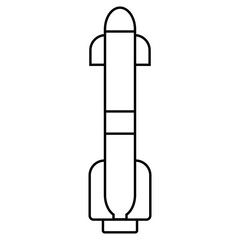 Submarine torpedo illustration. Navy army torpedo weapon illustration.