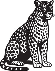 Sitting jaguar majestic animal design, Jaguar cat in regal pose illustration © jakircreativedesign