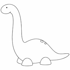 Loch ness monster coloring page simple and minimal line art illustration on white background