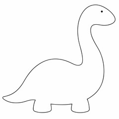 Loch ness monster coloring page simple and minimal line art illustration on white background