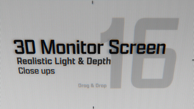 3D Monitor Screen Animations (16) | Animated Camera Close Ups (Drag & Drop)