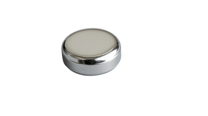 Round metallic push button with transparent background