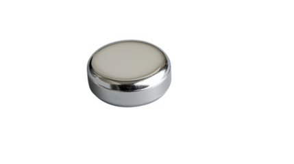Round metallic push button with transparent background