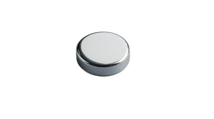Round neodymium magnet isolated on transparent background