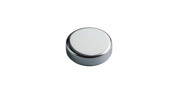 Round neodymium magnet isolated on transparent background - Powered by Adobe