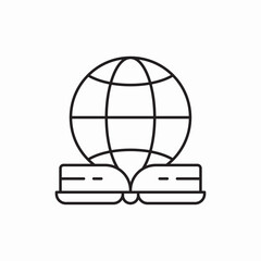 book globe network icon sign vector