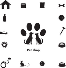 Fototapeta premium Pet Shop Icons Set vector design 