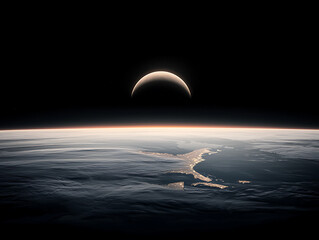 Partial Solar Eclipse with Earth View.