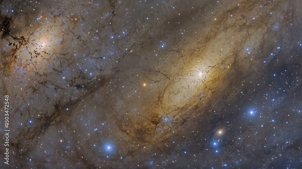 Wall mural serene view of light years of cosmic web structure showcasing the interconnection of galaxies and th
